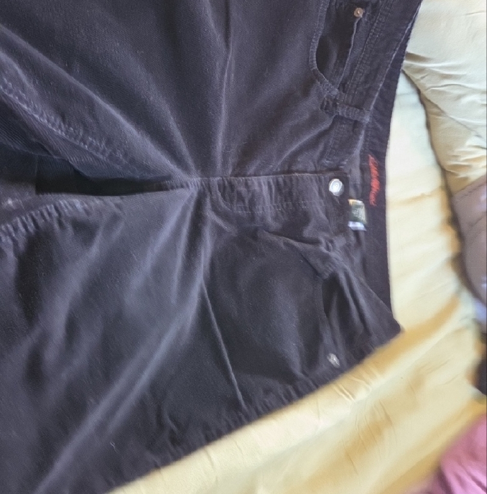 Eddie Bauer Black Corduroy Pants 12 Tall - Picture 3 of 7